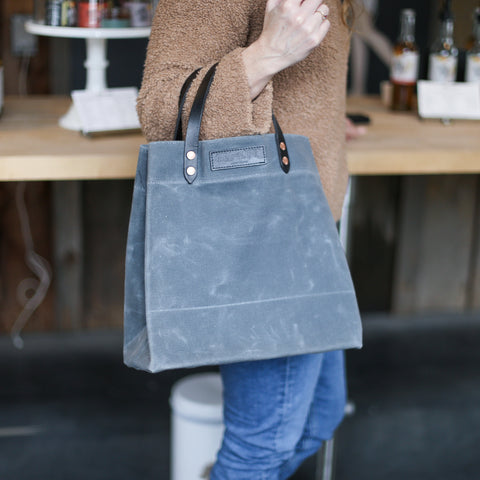 Grey Suede Tote Bag